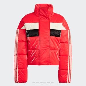 BRAND NEW with tags. Adidas Puff jacket in vivid red.